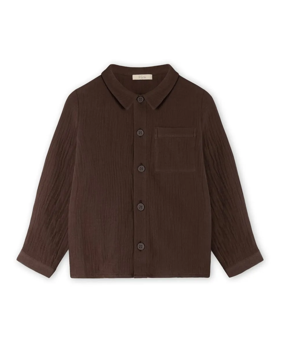 Elmo Skjorte, Coffee Bean, 122 cm