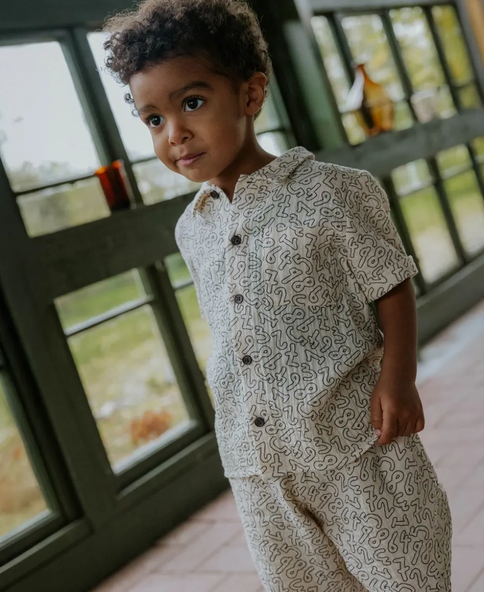 Elmo SS Skjorte, Coffee Bean/Sandshell, 122 cm