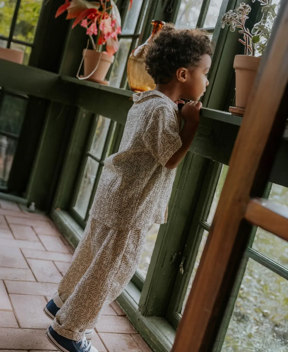 Elmo SS Skjorte, Coffee Bean/Sandshell, 122 cm