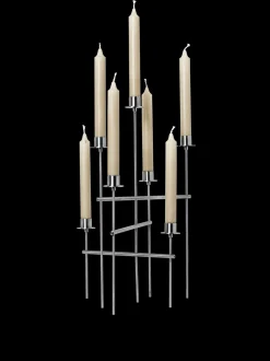 Elysia Candelabra Lysestage, Brushed Stainless Steel