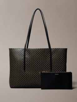 Emblem Tote W/ Pouch, Black AOP, Onesize