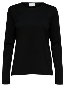 Essential Langærmet T-shirt, Black, M