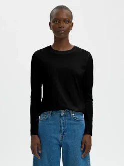 Essential Langærmet T-shirt, Black, M