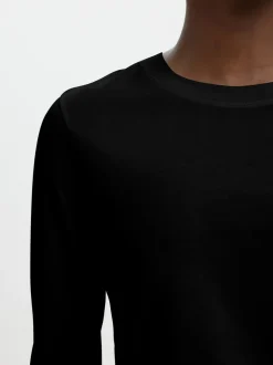 Essential Langærmet T-shirt, Black, M