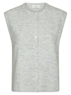 Everest Knit Vest, Light Grey Melange, 40