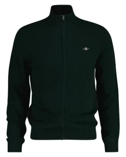 Extrafine Lambswool Zip Cardigan, Tartan Green, 3XL