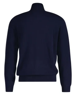 Extrafine Lambswool Zip Cardigan, Marine, L