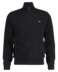 Extrafine Lambswool Zip Cardigan, Dk Charcoal Melange, XXL