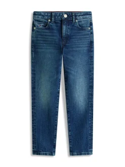 Faded Straight Leg Jeans, Denim Dark 01, 164 cm