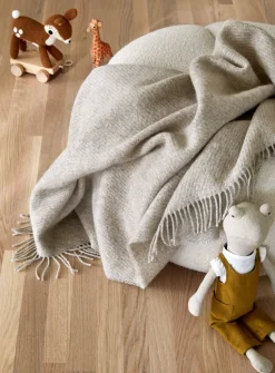 Falketind Uldplaid, Natural Beige, 120x180 cm