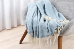 Familia Bella Uldplaid, Blue, 140x200 cm