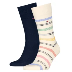 Fancy Breton 2-pak Strømper, Off White, 43-46