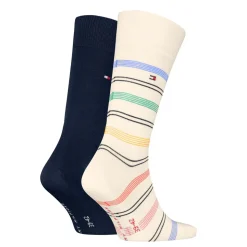 Fancy Breton 2-pak Strømper, Off White, 43-46