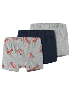 Firetruck 3-pak Boxershorts, Grey Melange, 98 cm
