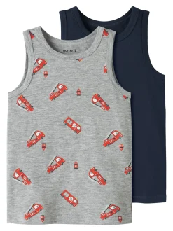 Firetruck 2-pak Undertrøje, Grey Melange, 92 cm