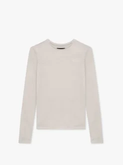 Fitted Long Sleeve T-shirt, Silver Gray, M