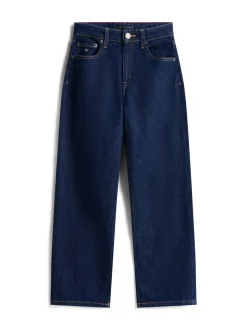 Flag Embroidery Relaxed Jeans, Rinse, 164 cm