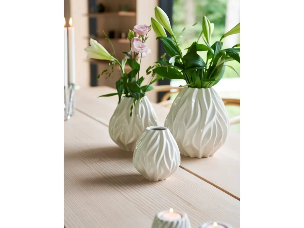 Flame Vase, Hvid, 23 cm