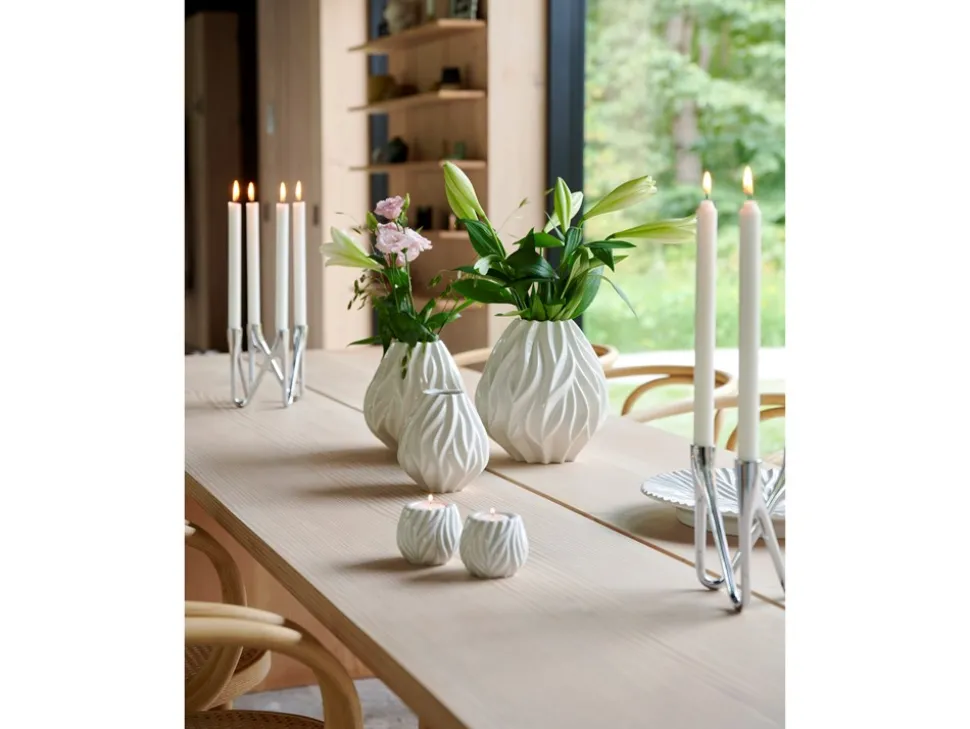 Flame Vase, Hvid, 23 cm