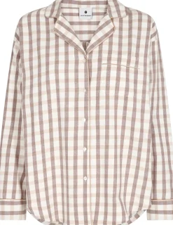 Flannel Pyjamasskjorte, Brun, XL