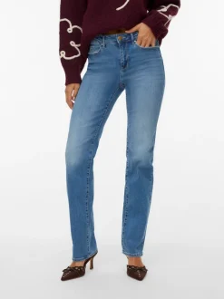 Flash Straight Jeans, Medium Blue Denim, M/L32