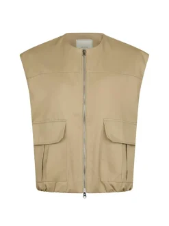 Flo Balloon Twill Vest, Taupe, 40