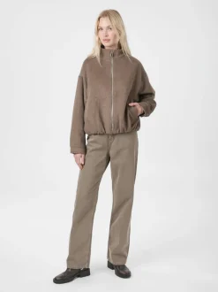 Florine Wool Bomber Jakke, Light Brown, 36