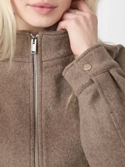 Florine Wool Bomber Jakke, Light Brown, 36