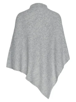 Fortuna Højhalset Poncho, Medium Grey Melange, One size