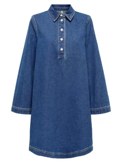 Freya Bell Kjole, Medium Blue Denim, S