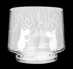 Fyrfadslysestage, Klar/ Hvid, 8 cm