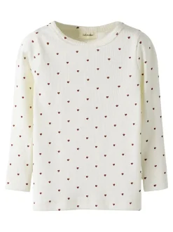 Gago Langærmet T-shirt, Coconut Milk Heart, 122-128 cm