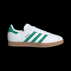 Gazelle Sneakers, White/Bold Green/Gold Metallic, 37 1/3