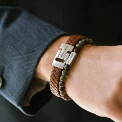 Gift Set Duo Armbånd, Cognac, L