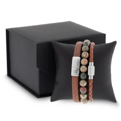 Gift Set Triple Armbånd, Cognac, S