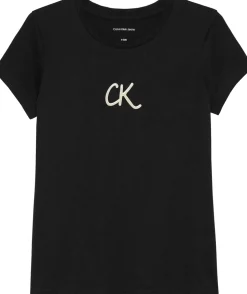 Glitter Slim T-shirt, Ck Black, 152 cm