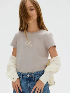 Glitter Slim T-shirt, Mourning Dove, 152 cm