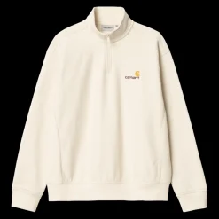 Half Zip American Script Sweatshirt, Natural, XS