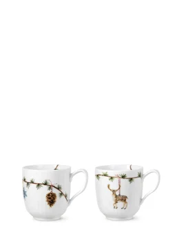 Hammershøi Jul 2020 + 2021 2-pak Julekrus, White With Deco, 33 cl