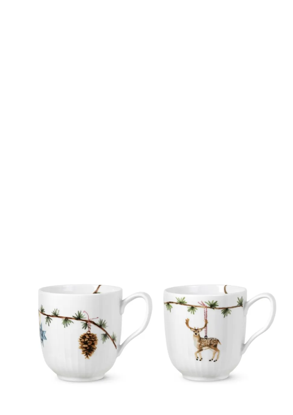 Hammershøi Jul 2020 + 2021 2-pak Julekrus, White With Deco, 33 cl