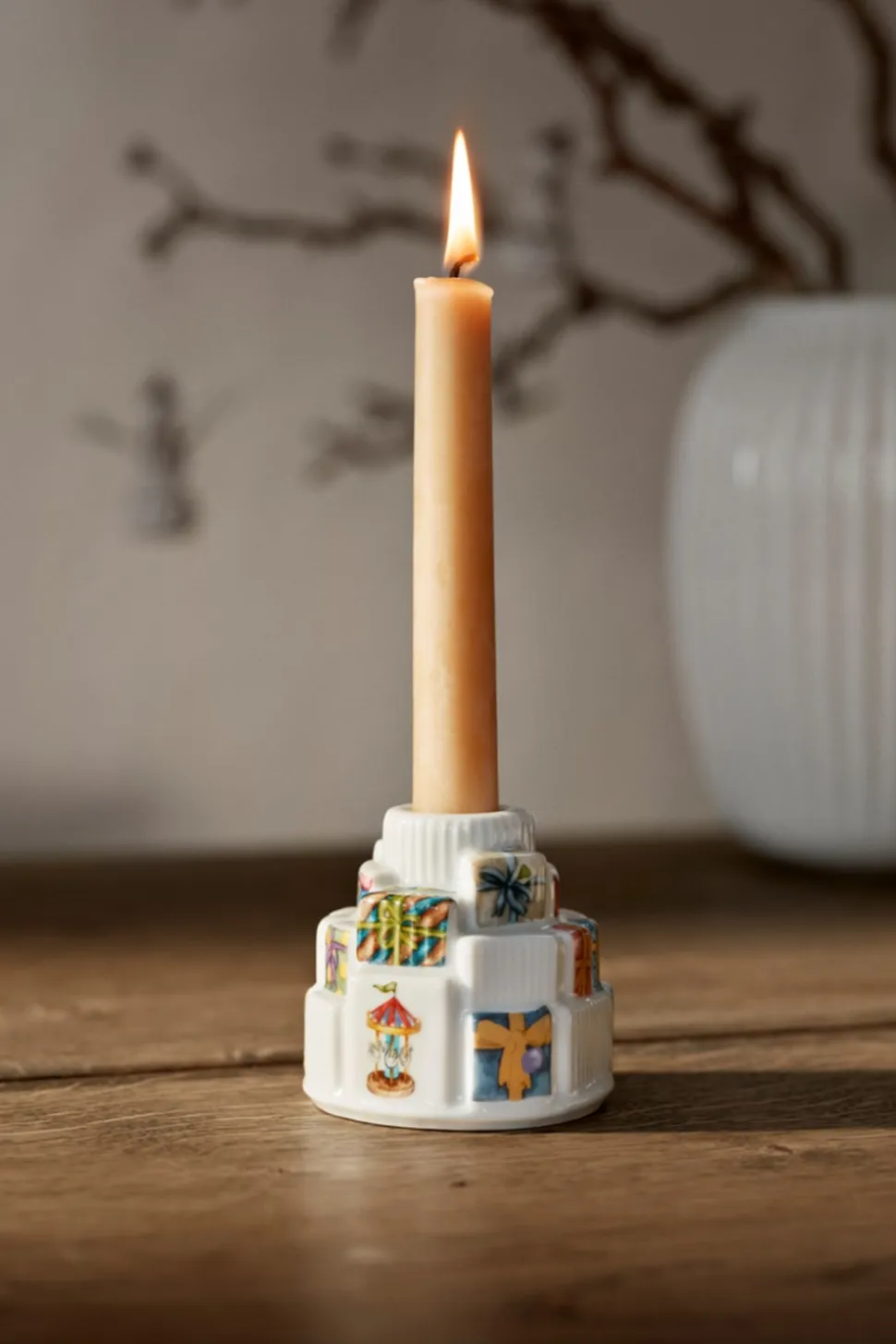 Hammershøi Jul Gaver Lysestage, White With Deko