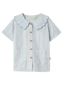 Hazelle Skjorte, Zen Blue, 122-128 cm