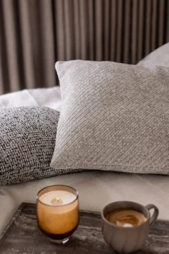 Herringbone Pude, Cloudy Grey, 45x45 cm