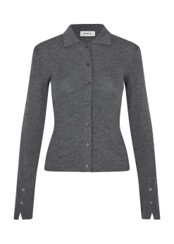 HirokiMD Cardigan, Dark Grey Melange, L