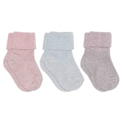 Ida Glitter 3-pak Strømper, Ice Heather, 17-18