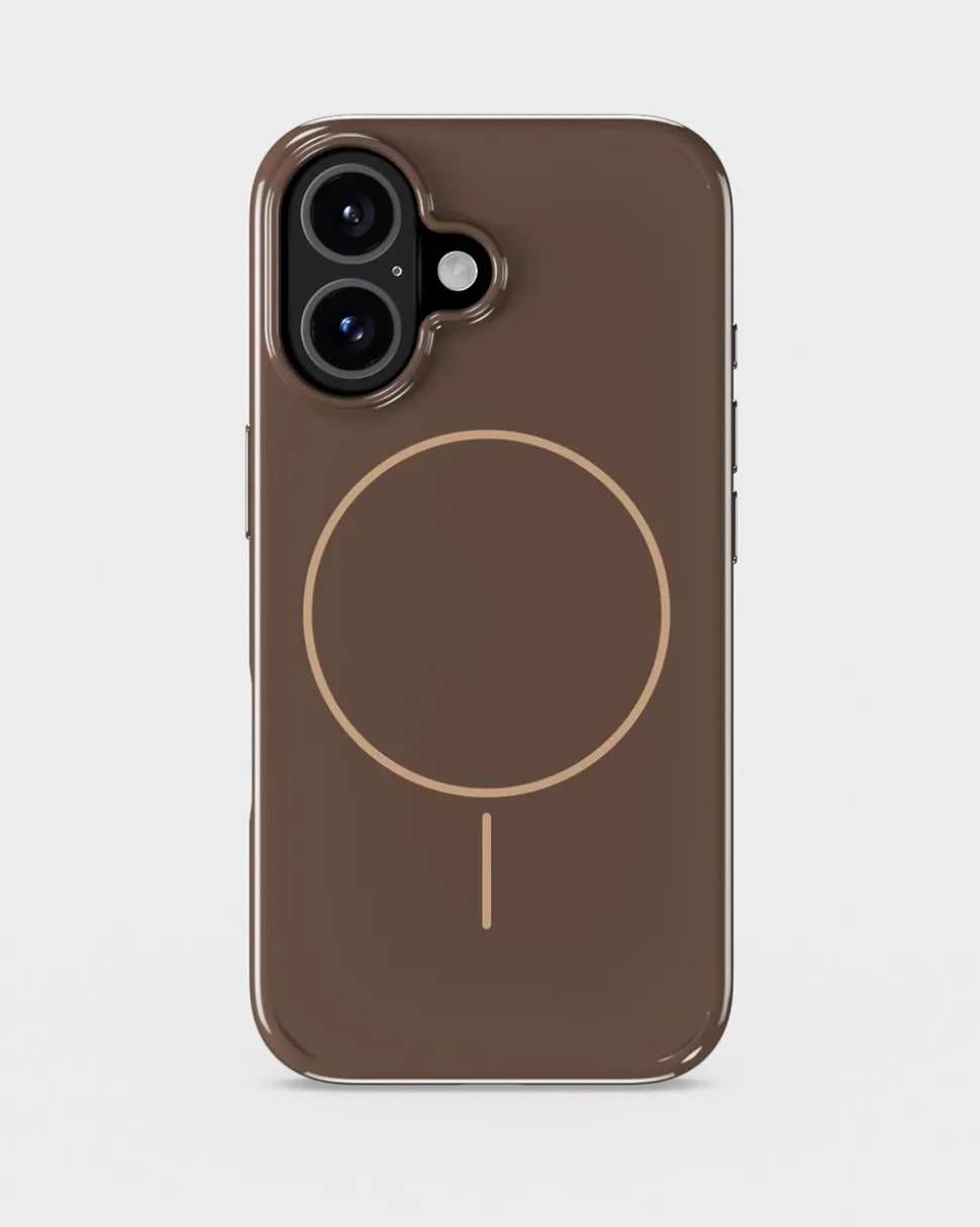 Iphone 16 Mono Case Cover, Chocolate/Beige