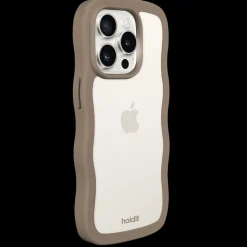 Iphone 14 Pro Max Transparent Wavy Cover, Mocha Brown/Transparent