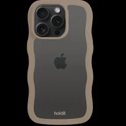 Iphone 14 Pro Max Transparent Wavy Cover, Mocha Brown/Transparent