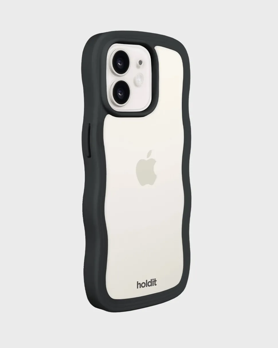 Iphone 12/12 Pro Transparent Wavy Cover, Black/Transparent