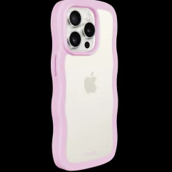 Iphone 15 Pro Transparent Wavy Cover, Lilac/Transparent